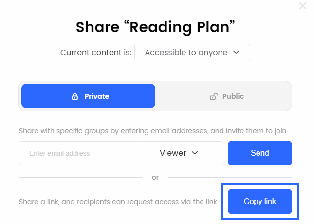 Copy Link of Private Share