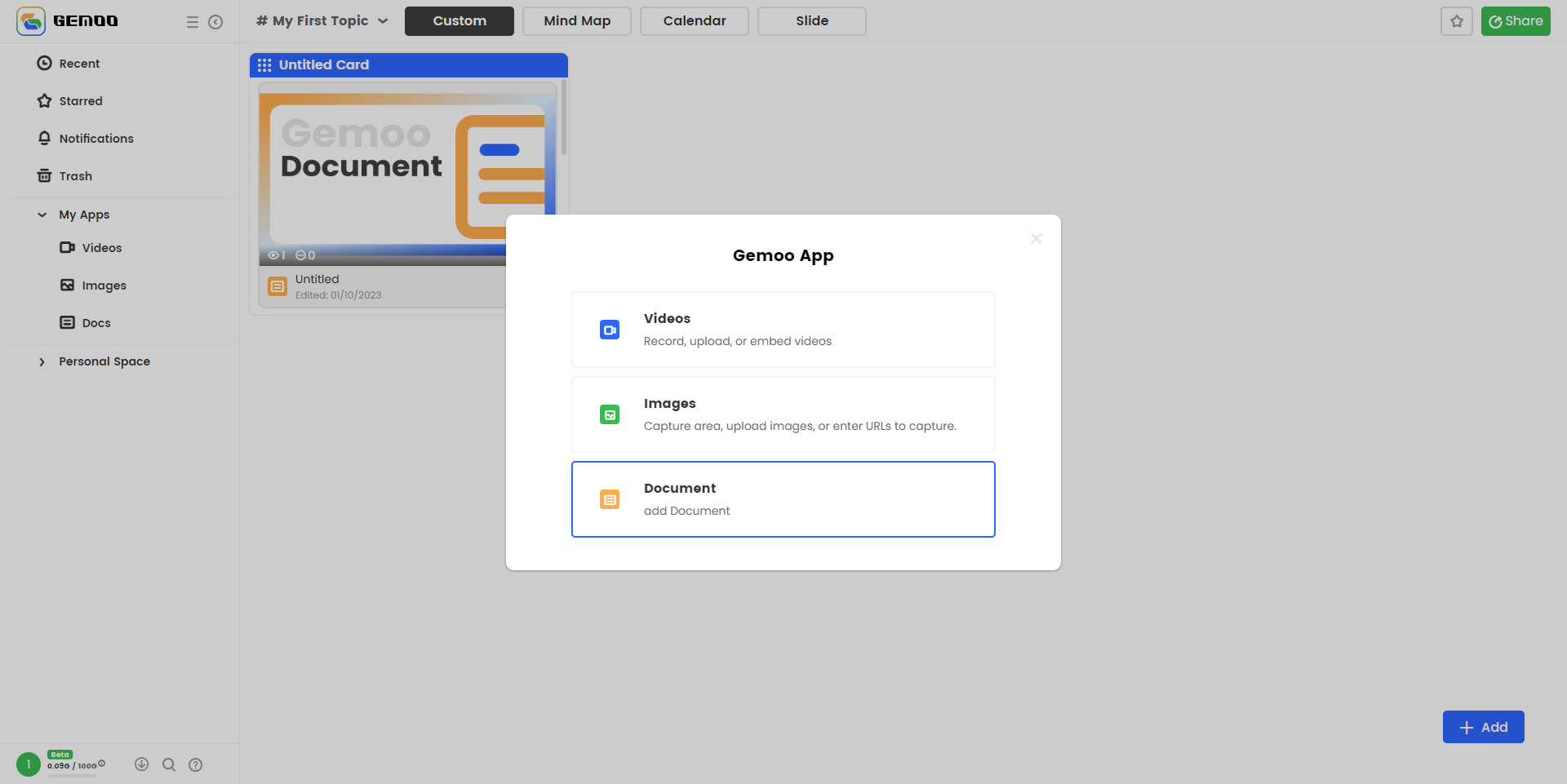 Embed a Document in a Card