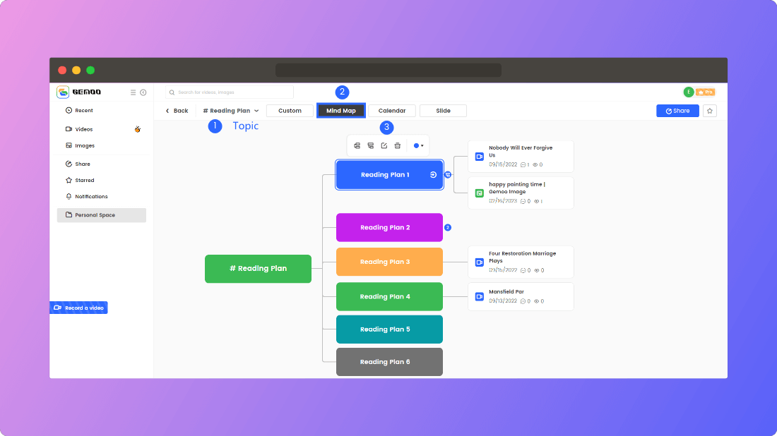 Create Data in Mind Map View