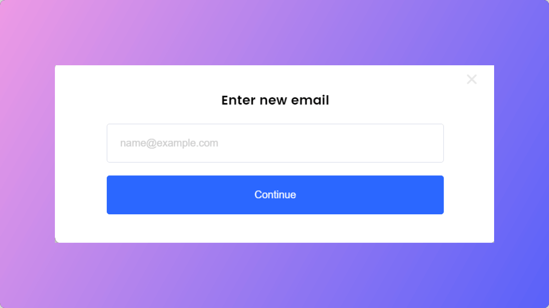 Enter A New Email Address
