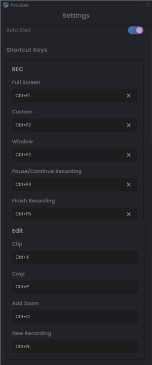 Default Shortcut Keys Settings for Windows
