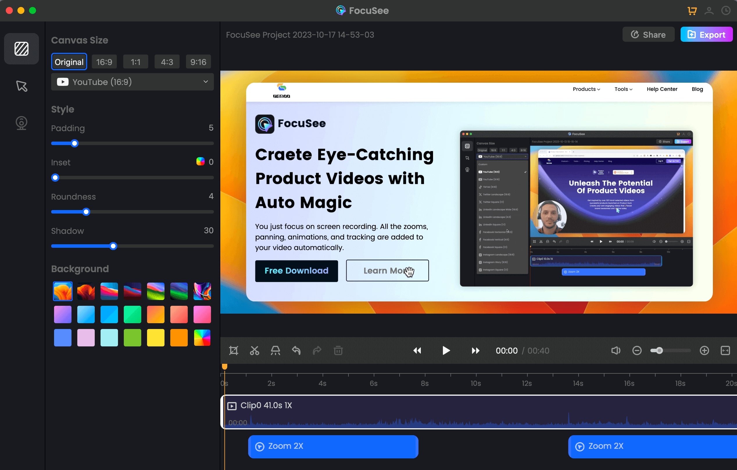 Video Zoom Editor - FocuSee