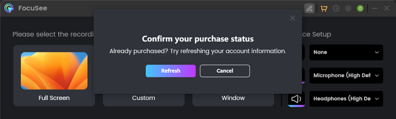 Refresh the Purchase Status