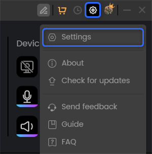 Click Settings on Windows