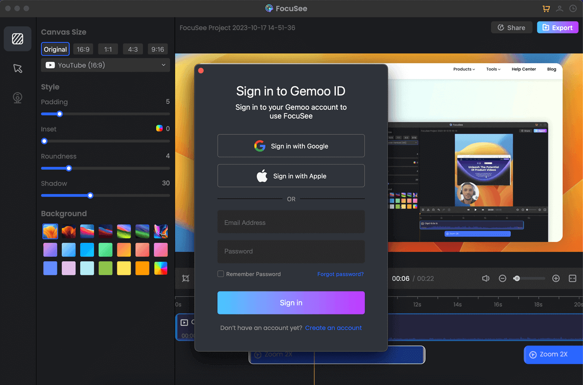 Sign in to Gemoo Cloud Account