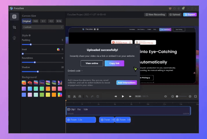 Copy the Embed Code