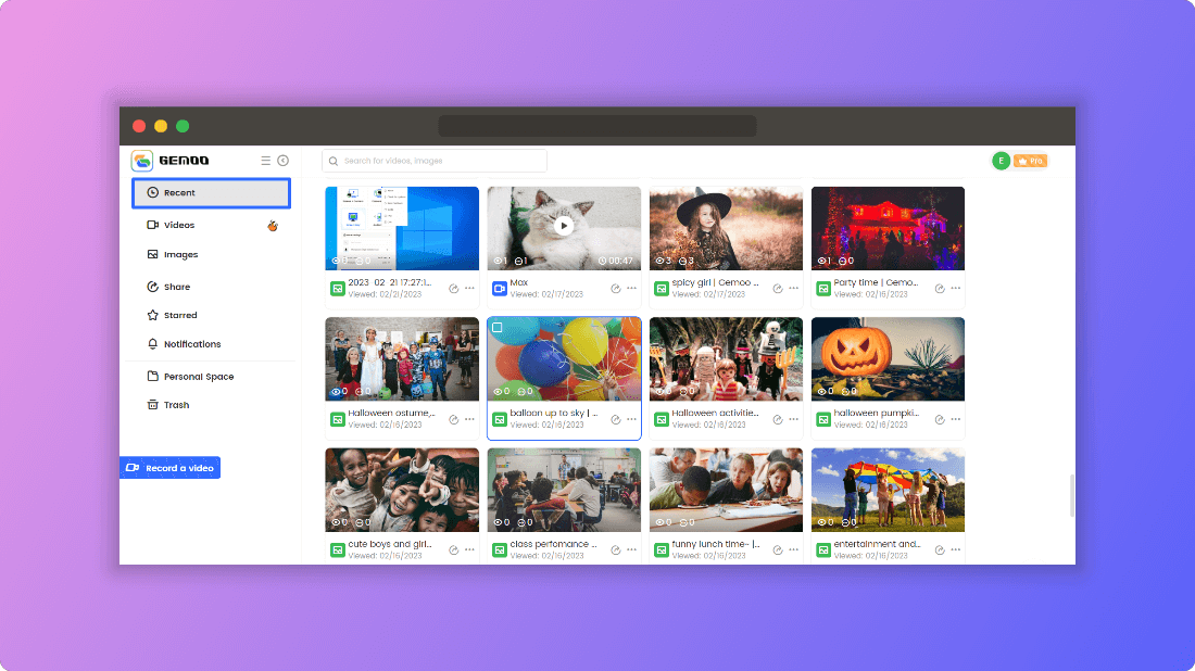 Gemoo Features - Recent