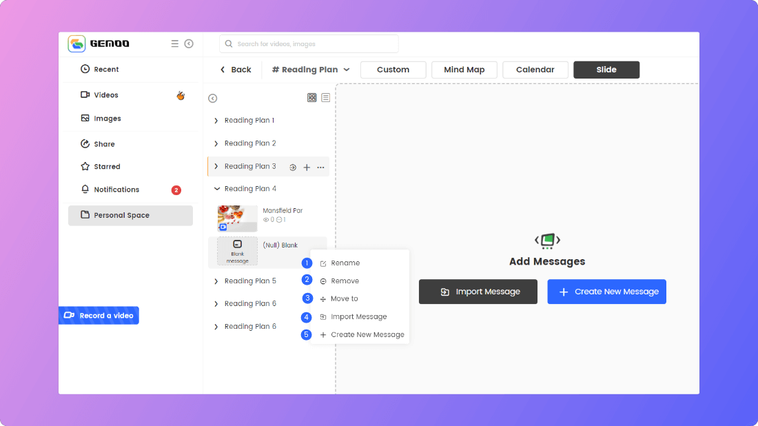 Manage a Blank Message