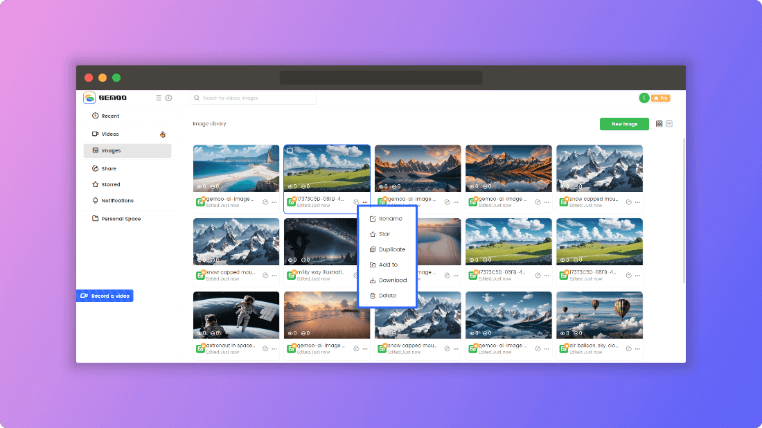 Manage Images in the Library