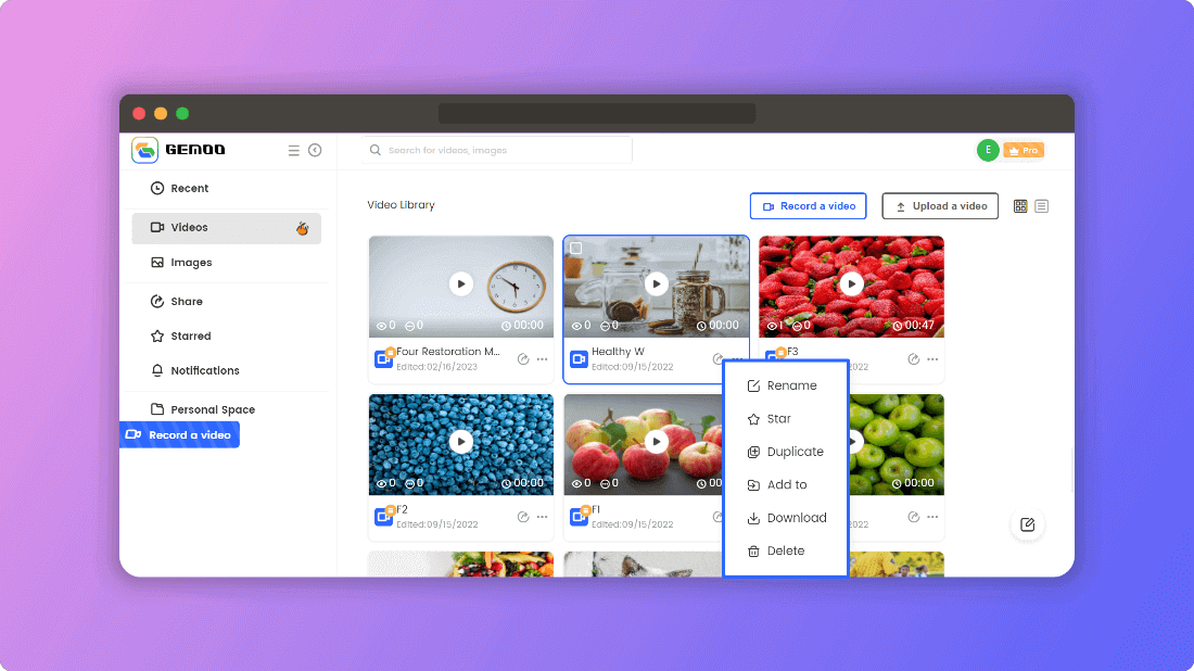 Manage Video in the Library