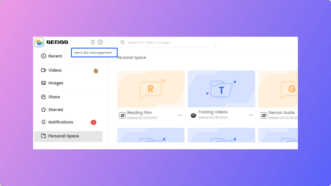 Click Menu Bar Management Button