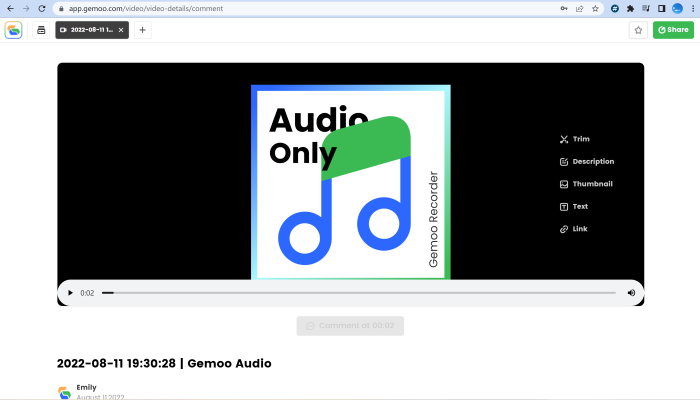 Open the Audio