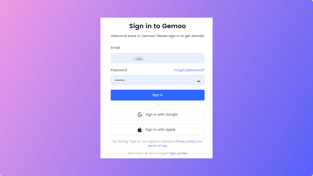 Log in Your Account
