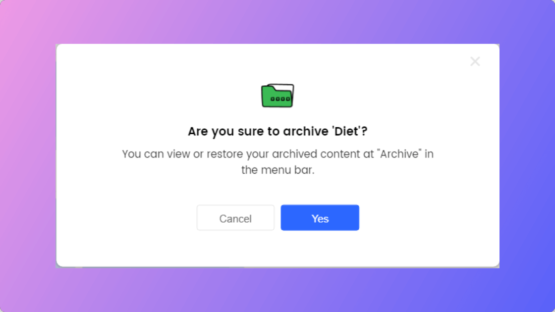 Be Sure to Archive