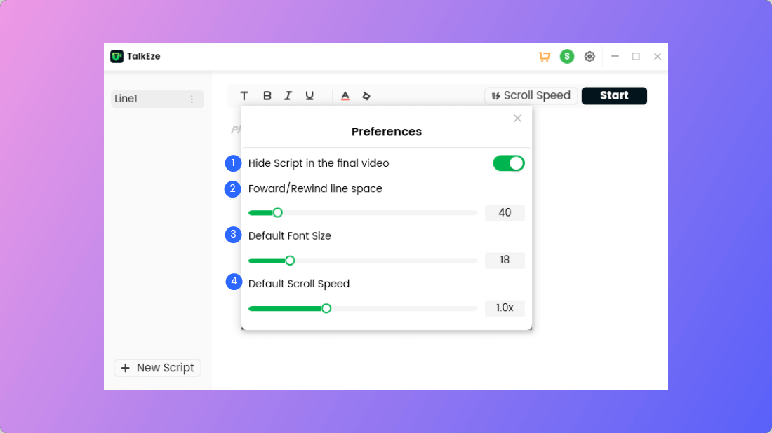 Preference Setting