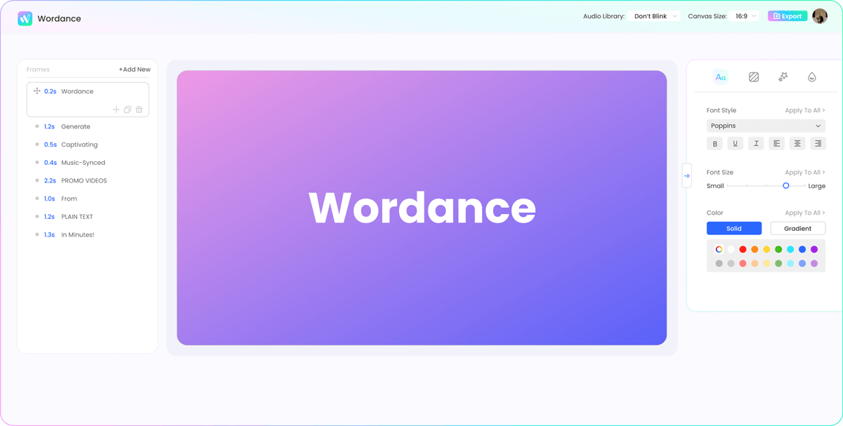 Get Started with Wordance