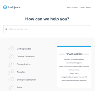 The Interface of HelpJuice