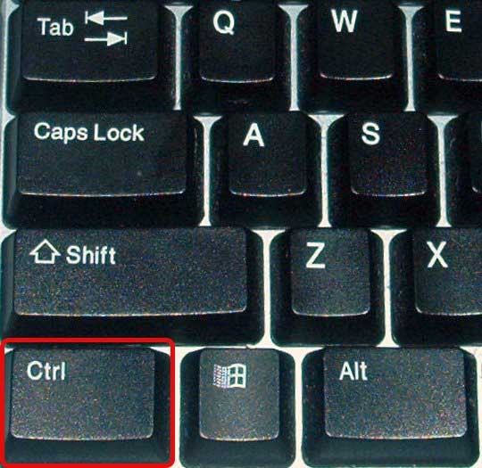 Hold Down The Ctrl Key