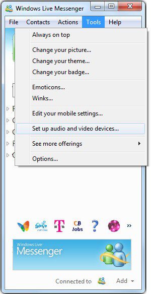Click On Set Up Audio And Video Devices