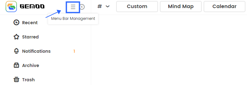 Click Menu Bar Management Button
