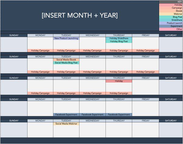 HootSuite's Social Media Editorial Calendar