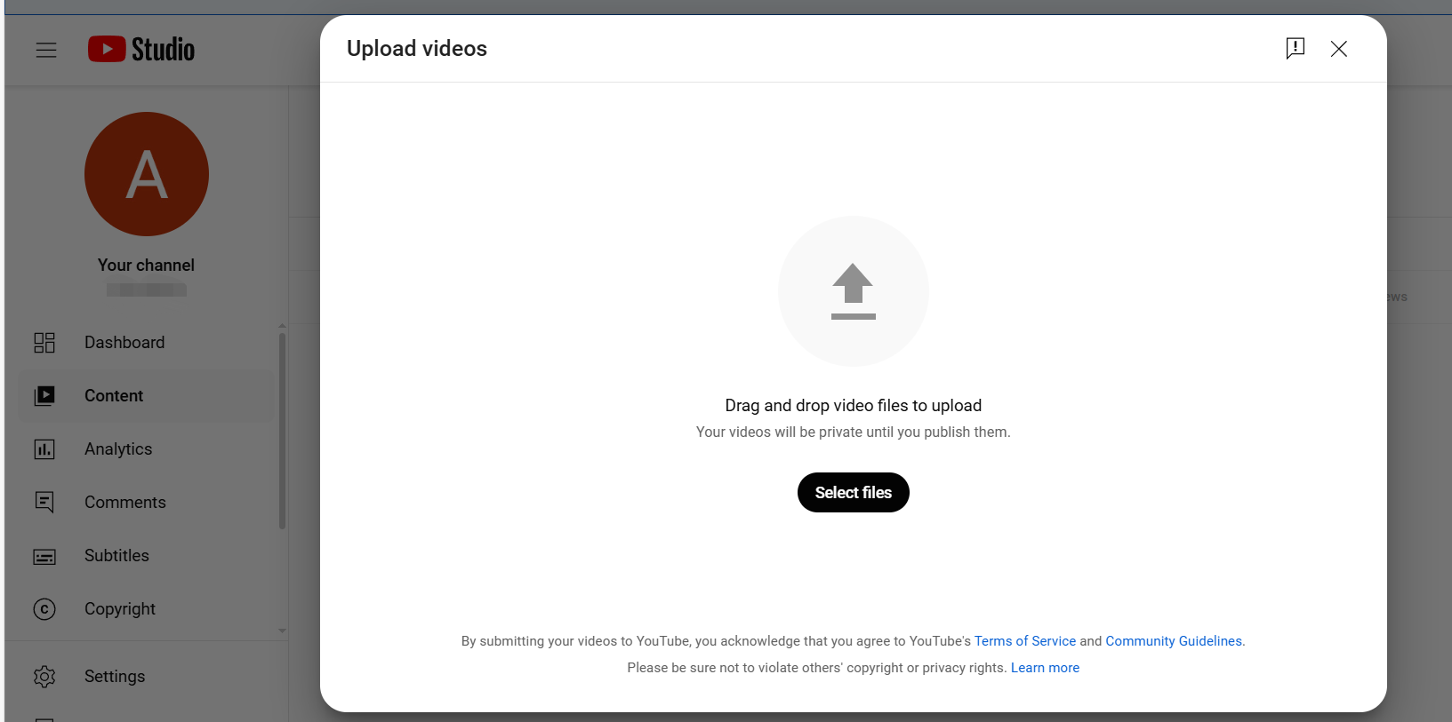YouTube：Choose Your File