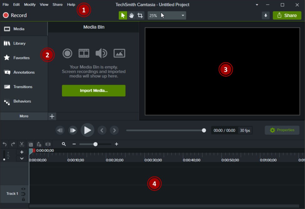 Camtasia Interface