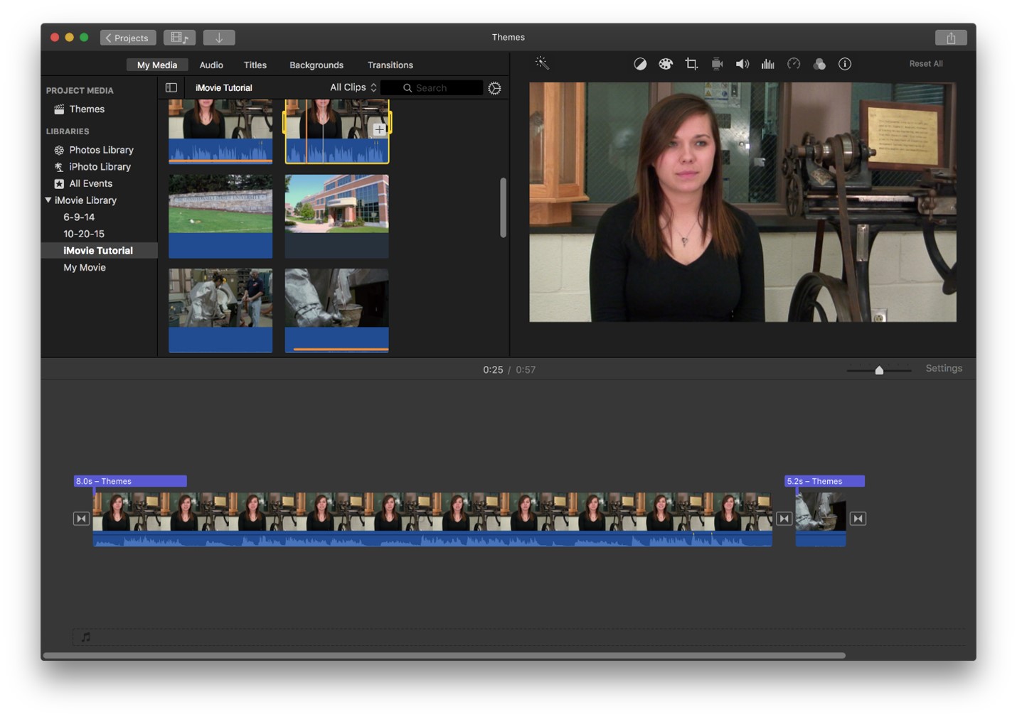 iMovie Interface