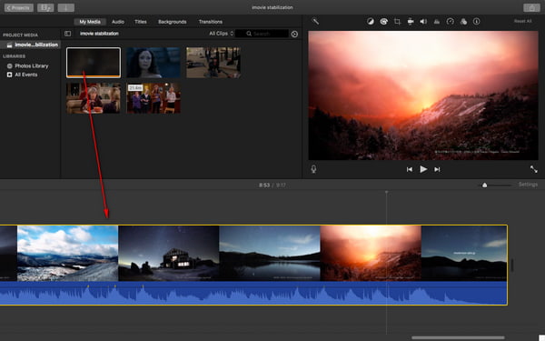 Import your shaky footage