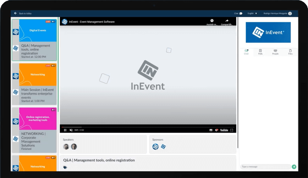 InEvent operating interface