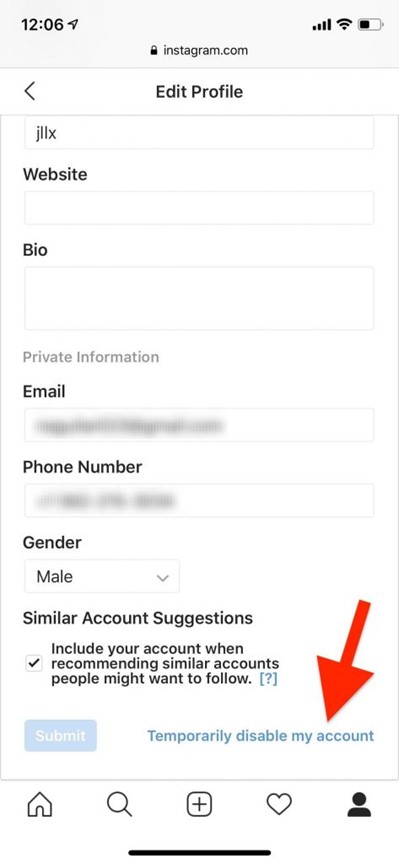 Temporary Disable My Account