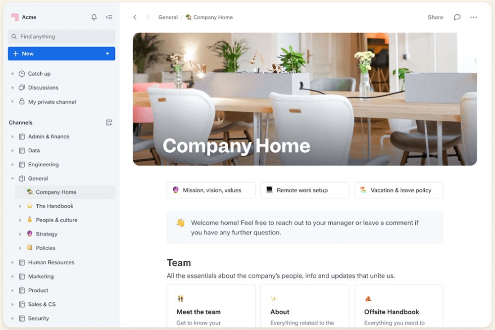 Slite Interface