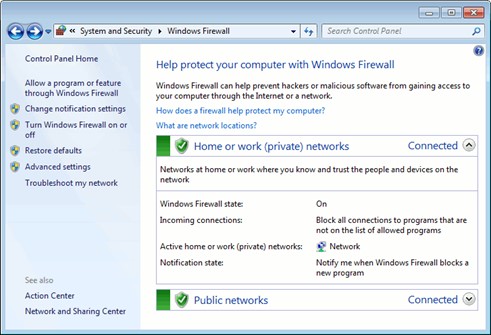 Verify Firewall Settings