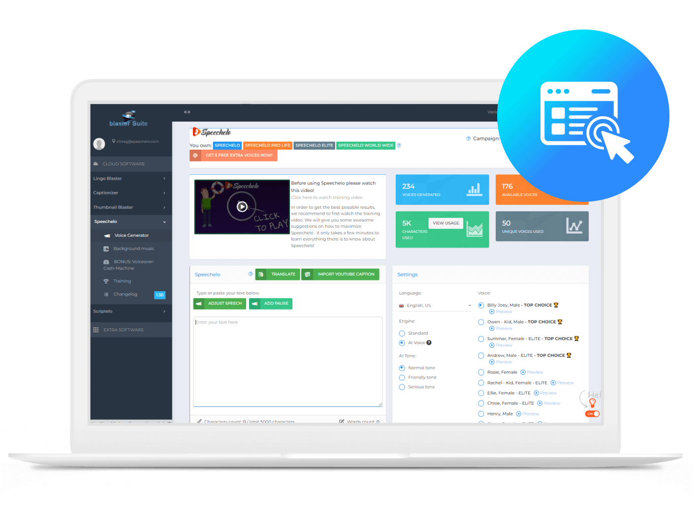 Joshua Graham AI Voice Generator - Speechelo