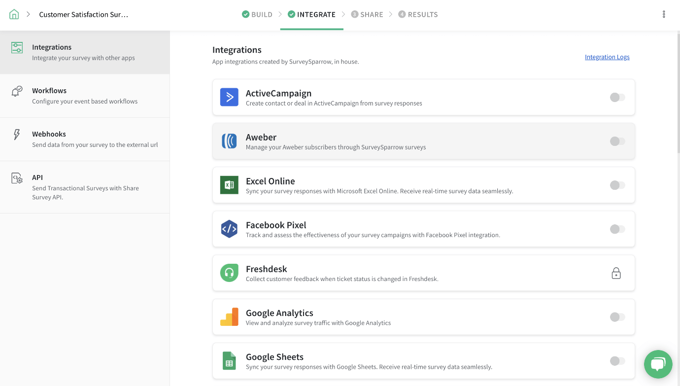 SurveySparrow Interface