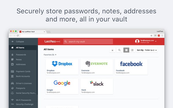 LastPass Extension Interface