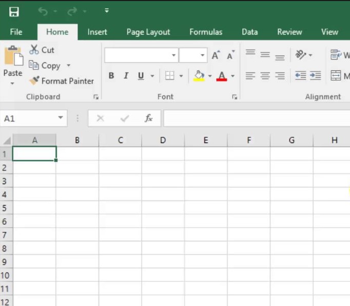 Microsoft Excel Interface