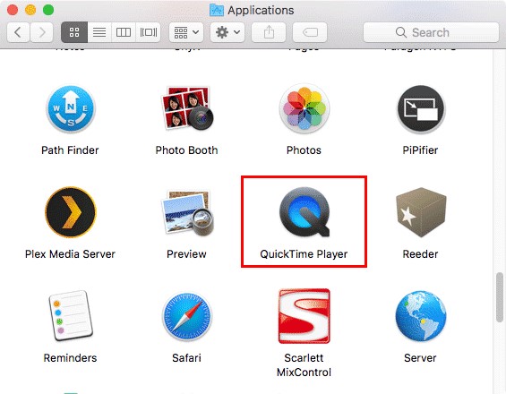 Launch The QuickTime Player