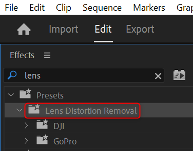 Choose Lens Distortion Removal Option