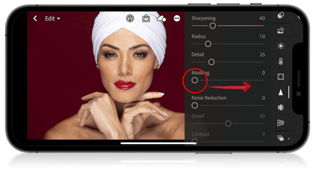 Click the Masking Tool in Lightroom Mobile