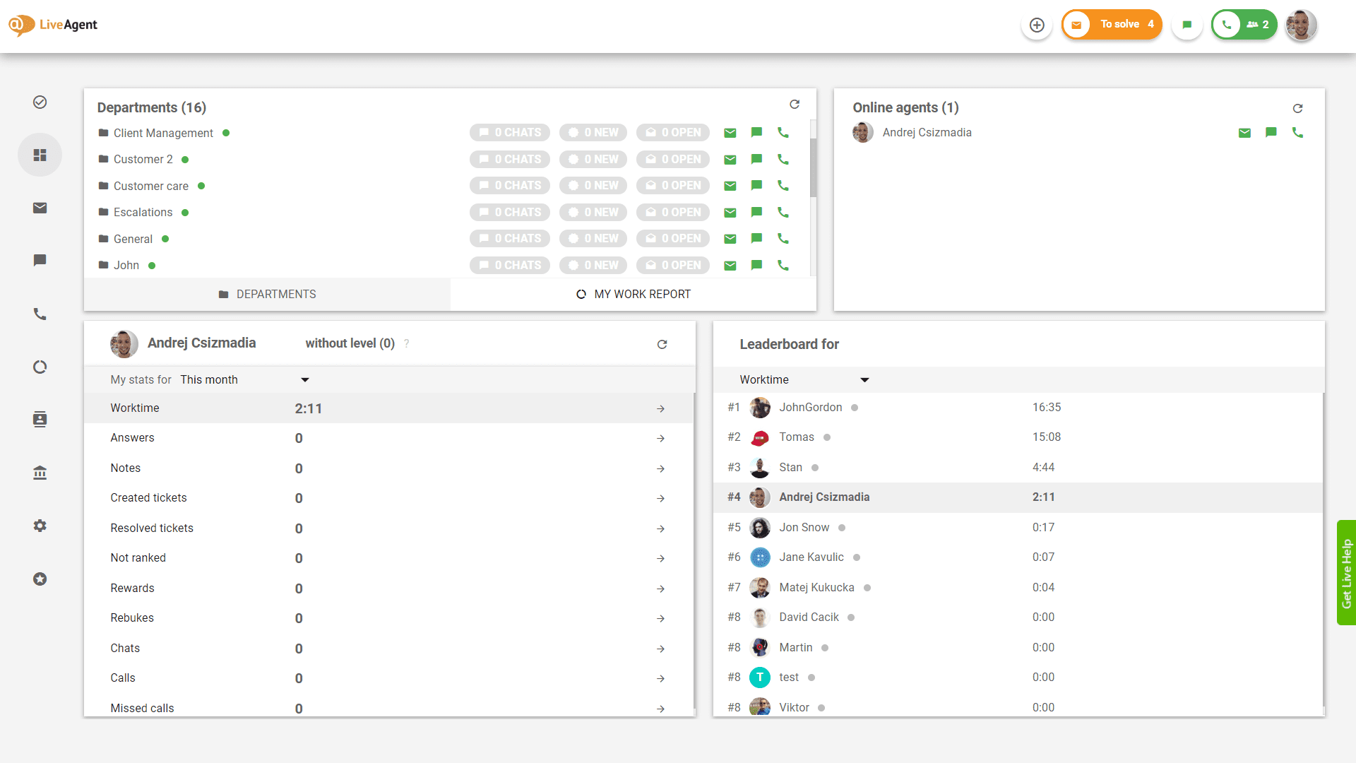 LiveAgent’s Interface