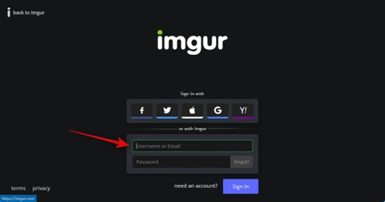 Log into Your Imgur Account