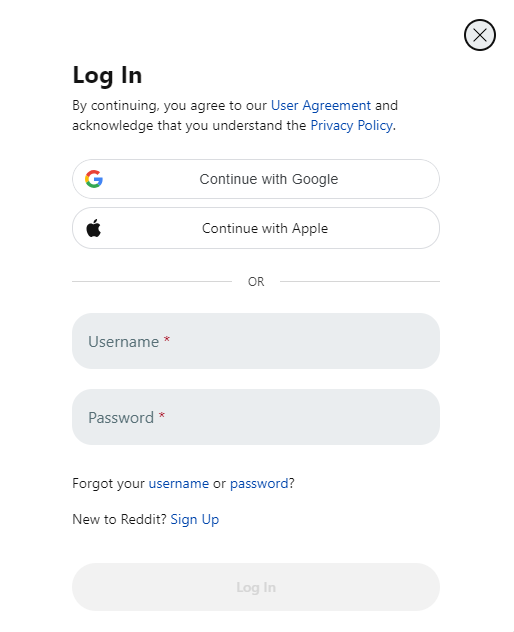 Log in to Your Reddit Account