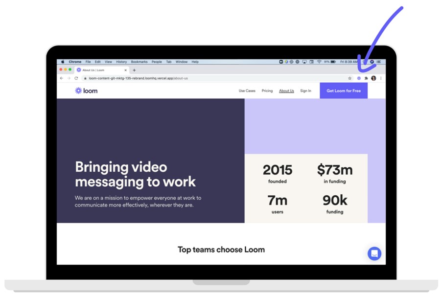 Loom For Chrome Extension Interface