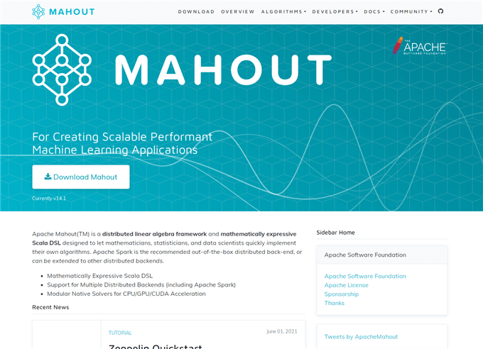 Best Machine Learning Software - Mahout 