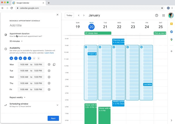Meeting Scheduler App - Google Calendar