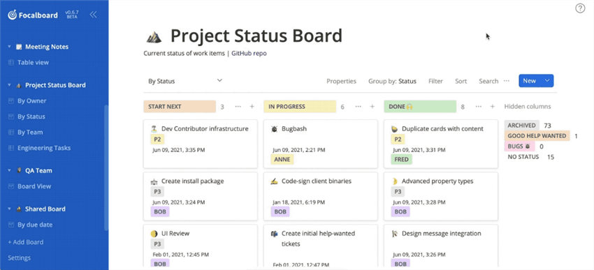 Focalboard Interface