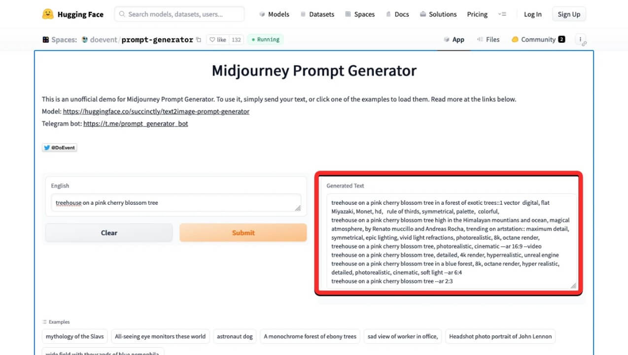 Midjourney Prompt Generator-Hugging Face Prompt Generator