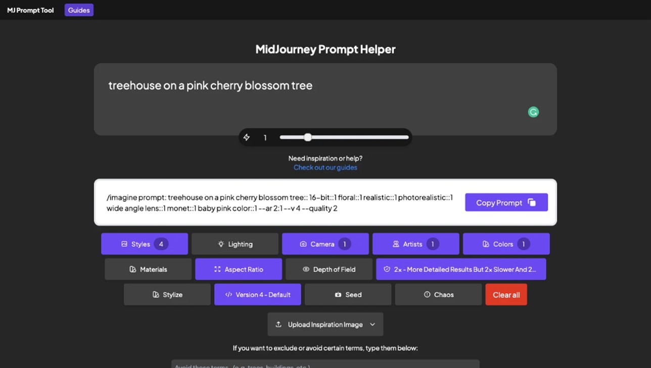 Midjourney Prompt Generator-Noonshot MJ Prompt Tool