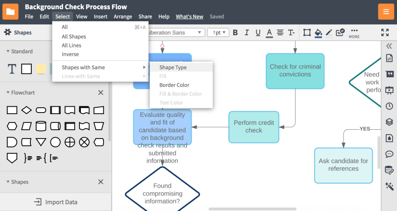 Lucidchart Interface